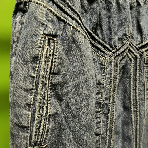 Denim Maxi Skirt With Raw Hem - Picture 2 of 8